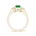 thumbnail image 2 of Angara Natural 1 Ct. Emerald with Diamond Classic Ring in 14K Yellow Gold for Women (Ring Size: 12), 2 of 8