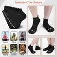 thumbnail image 4 of KOITHOT 6 Pairs Mens Ankle Socks Black Athletic Running Cushioned Men's Breathable Low Cut Socks, 4 of 6
