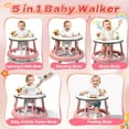 thumbnail image 4 of WonderStone 3 in 1 Baby Walker, Push Walker with 360° Swivel Seat, Music & Light Toys, Baby Bouncer, Baby Activity Center for Boy Girl 6-18 Months (Pink), 4 of 10