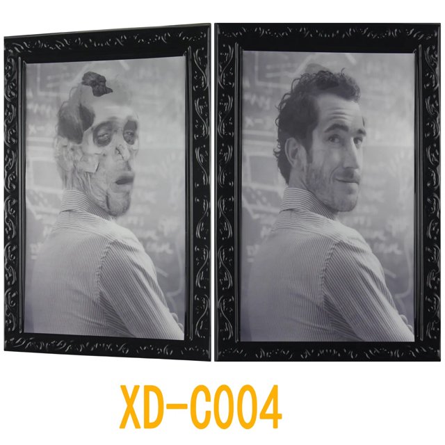 Marco de foto de cara de fantasma 3D cambiable, 28x22CM, retrato de terror, imagen de fiesta de Halloween, Bar de terror, accesorios de decoración de Casa Encantada