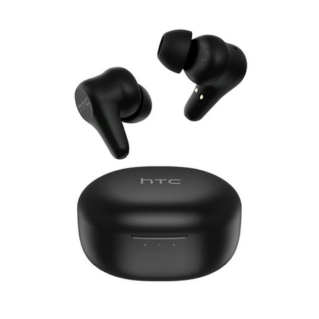 HTC True Wireless Earbuds Plus - Active Noise Cancellation IPX5 Water Resistant Bluetooth 5.0 Headphones with ENC, 24-Hour Playtime, Stereo in-Ear Touch Control Wireless Earphones