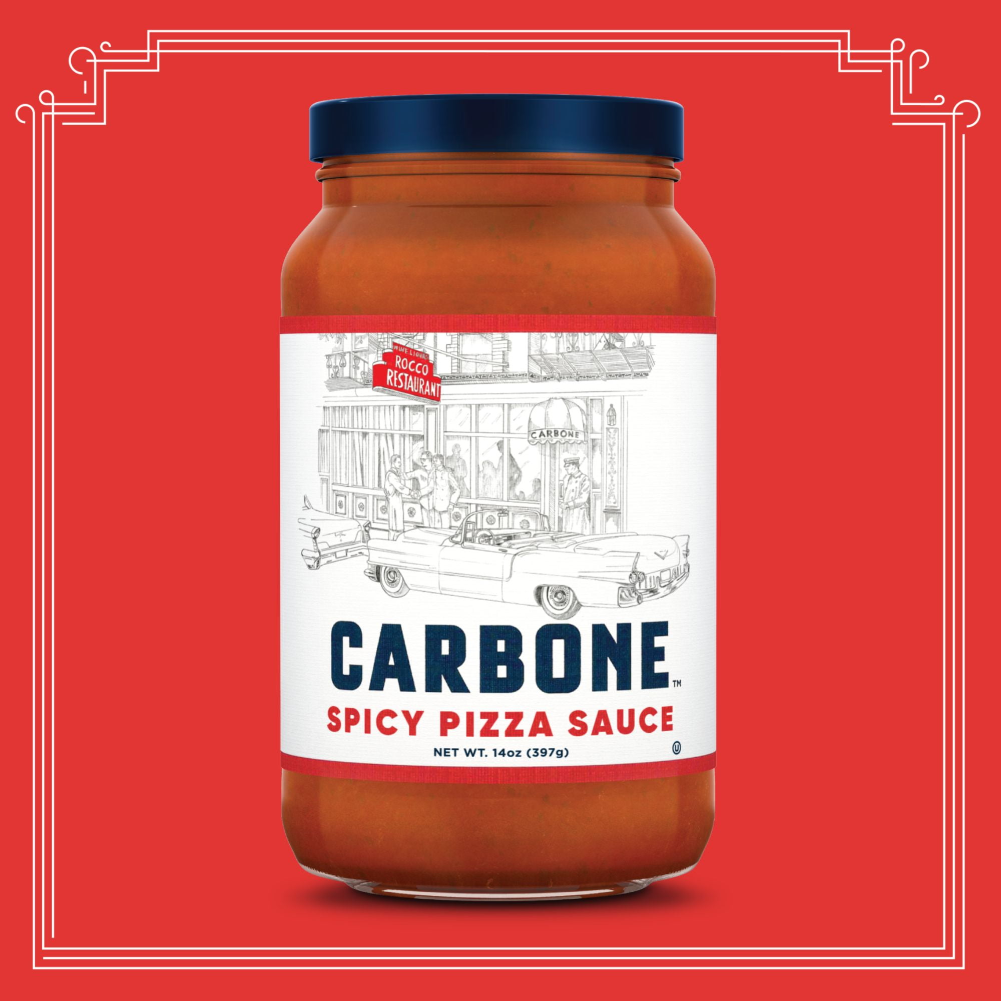 Carbone Spicy Pizza Sauce, 14 oz, JARRED Kosher Vegetarian