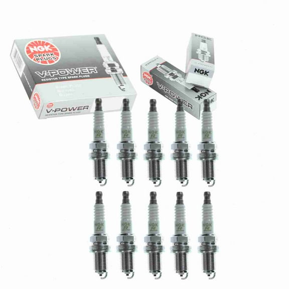 10 pc NGK 5424 V-Power Spark Plugs for 12599-6771-1 12691-67710 1835834T 1835842T 1N00-18-110 21025102 22401-50Y04 22401KA290 2FR4LSJ 41-628 7563 7817 7963 FR10DC FR10DCX FR10DX FR9DCX K14PR-U11