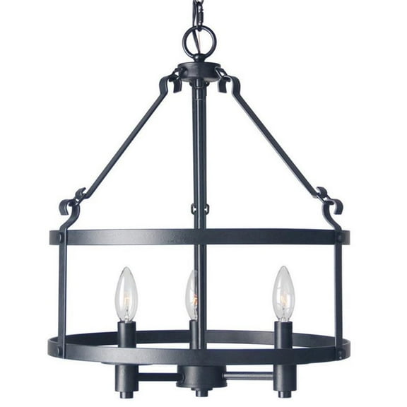 Woodbridge Lighting Revere 3-light Metal Pendant Chandelier in Textured Black