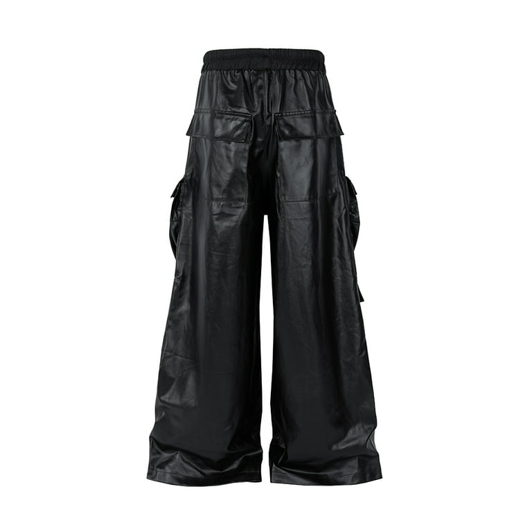 RO Style Matte PU Leather Pants for Men High Street Y2k RO Style Matte PU Leather Pants for Men High Street Y2k