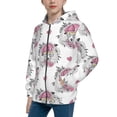 thumbnail image 2 of Xecao Cartoon Poodle Dog Pattern Zip Up Hoodies for Boys Girls, Sweatshirt with Pockets-Small, 2 of 6