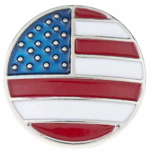 American Flag Enamel Snap Jewelry Ginger Charm Button, For Interchangeable DIY Customizable Accessories