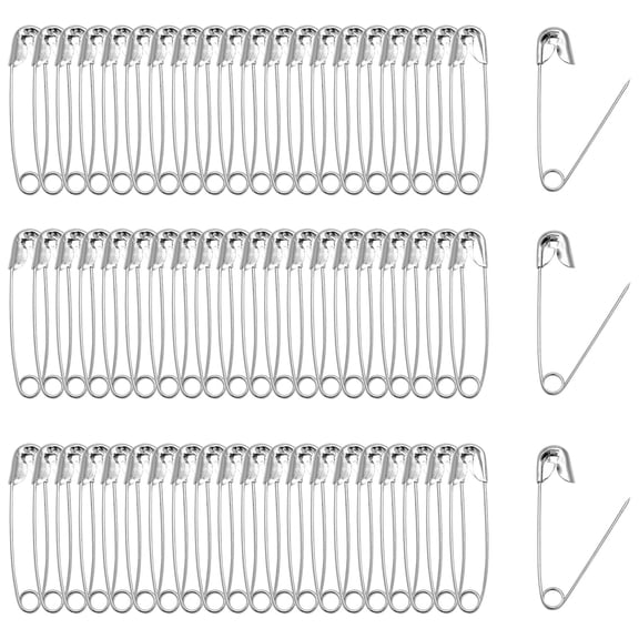 Assorted Safety Pins, 1.1 Inch Rust-Resistant Steel Wire Silver Sewing Pins for Clothes & Crafts Use