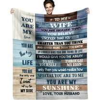 Gifts for Wife from Husband to My Wife Blanket, Personalized Throw Female Birthday Gifts, Romantic Gifts Birthday Christmas Valentine's Mother's Day Healing Bed Blanket Presents for Her 130 * 150cm