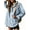 Light Blue, variant on Women'S Denim Pullover Casual Button V Neck Blouse Loose Fit Long Sleeve Jean Jacket with Pocket Blue XXL