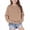 Khaki #150, variant on Kids' Sweatshirt Side Slit Dropped Shoulder Crewneck Long Sleeve Casual Pullover Basic Comfortable Solid Color Fall Top