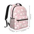 thumbnail image 2 of Honeii Rabbit And Cloud Print Backpack for Both Men and Women, Basic Bookbag for College, Work, or Travel,Rucksack Computer Bag-One Size, 2 of 5