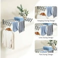 thumbnail image 6 of Wall Mounted Clothes Drying Rack, Foldable Wall Mount Laundry Drying Rack Folding Indoor, Drying Rack Clothing Collapsible, Retractable Towel Drying Rack, Space Saver with 7 Drying Rods, 6 of 6