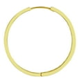 thumbnail image 3 of Wellingsale Ladies 14k Yellow Gold Polished 2mm CZ Hoop Earrings (25mm Diameter), 3 of 7