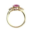 thumbnail image 2 of Star K� Three 3 Stone 8mm Round Created Pink Sapphire Trillion Engagement Promise Comfort fit Ring, 2 of 9