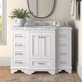 thumbnail image 3 of Nantucket 48" Bathroom Vanity with White Cabinet and Carrara Marble Top, 3 of 7