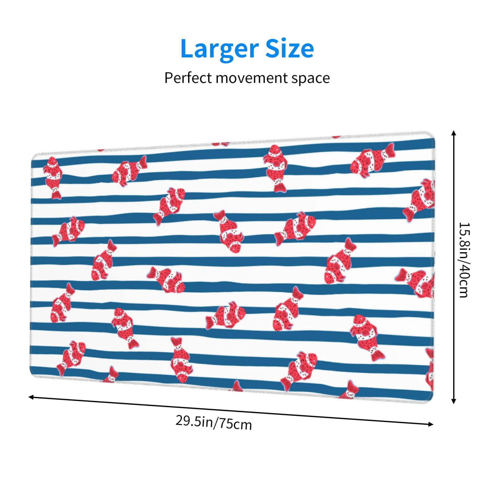 Kdxio Clown Fish Print Large Gaming Mouse Pad,Non-Slip Base,Water Resist Keyboard Pad for Gamer,Office & Home,29.5 x 15.8 in