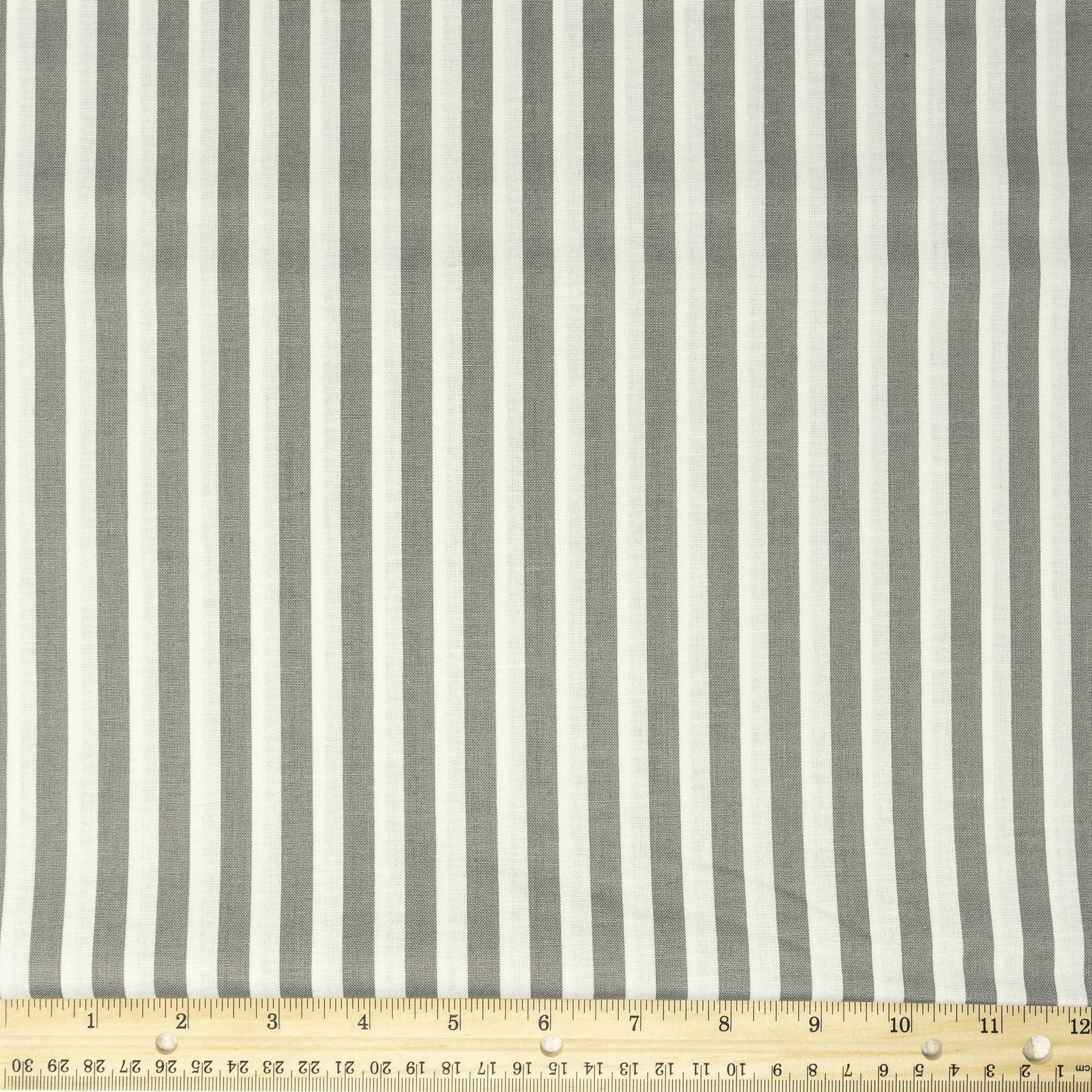 TURQUOISE BLUE & NARROW BLACK STRIPE 1/2 Yd/44" Vintage Cotton Fabric WHITE 