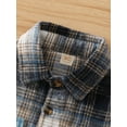 thumbnail image 5 of Bagilaanoe Toddler Baby Boy Plaid Shirt Jacket Long Sleeve Single-Breasted Shacket 12M 18M 24M 3T 4T 5T Kids Contrast Color Casual Outwear, 5 of 9