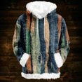 thumbnail image 2 of Hoodies for Women Oversized Winter Plush Cute Sweatshirts Pullover Trendy Fall Winter Clothes with Floral Print Flannel,Navy,2XL, 2 of 6