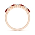 thumbnail image 2 of ANGARA Lab Grown Half Eternity Seven Stone Ruby and Lab Diamond Wedding Ring for Women in 14K Rose Gold (Size-3.5mm) | July Birthstone, Anniversary, Jewelry Gift for Women | Lab-Grown Ruby Ring, 2 of 8