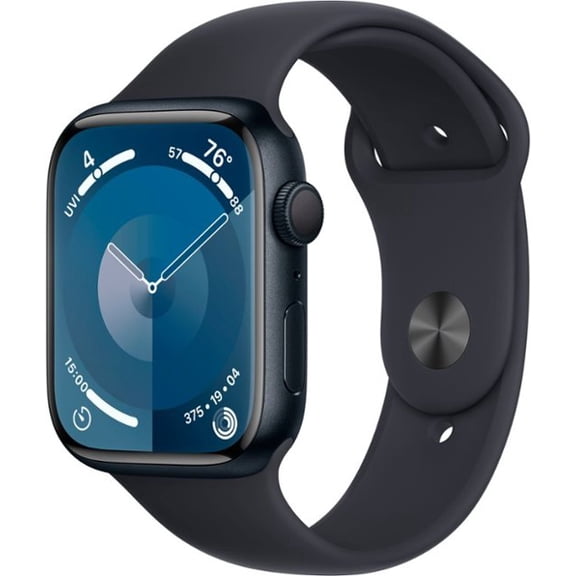 (Open Box) Apple Watch Series 9 (GPS) 45mm Midnight Aluminum Case with Midnight Sport Band - M/L, 1 Each