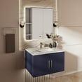 thumbnail image 2 of Lexora Home Geneva 30" Single Vanity with LED Mirror in Navy Blue, 2 of 11
