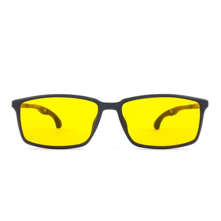 Gaming Eyewear Unisex Blue Light Blocking Glasses Clear Lens TR90 Frame (Black)