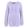 thumbnail image 6 of Wutalume Women's Casual Pocket Hoodie with Drawstring Pullover Sweatshirt Top, Fashionable and Comfortable for Everyday Wear,Light Purple 2XL, 6 of 6