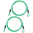 thumbnail image 1 of Cable de Seguridad Uxcell con Asas [2Pcs] - 4.92ft / 59.1 Pulgadas Cable de Seguridad de Acero Inoxidable para Candado de Equipaje Usado para Bicicletas y Equipaje - [Verde], 1 of 6