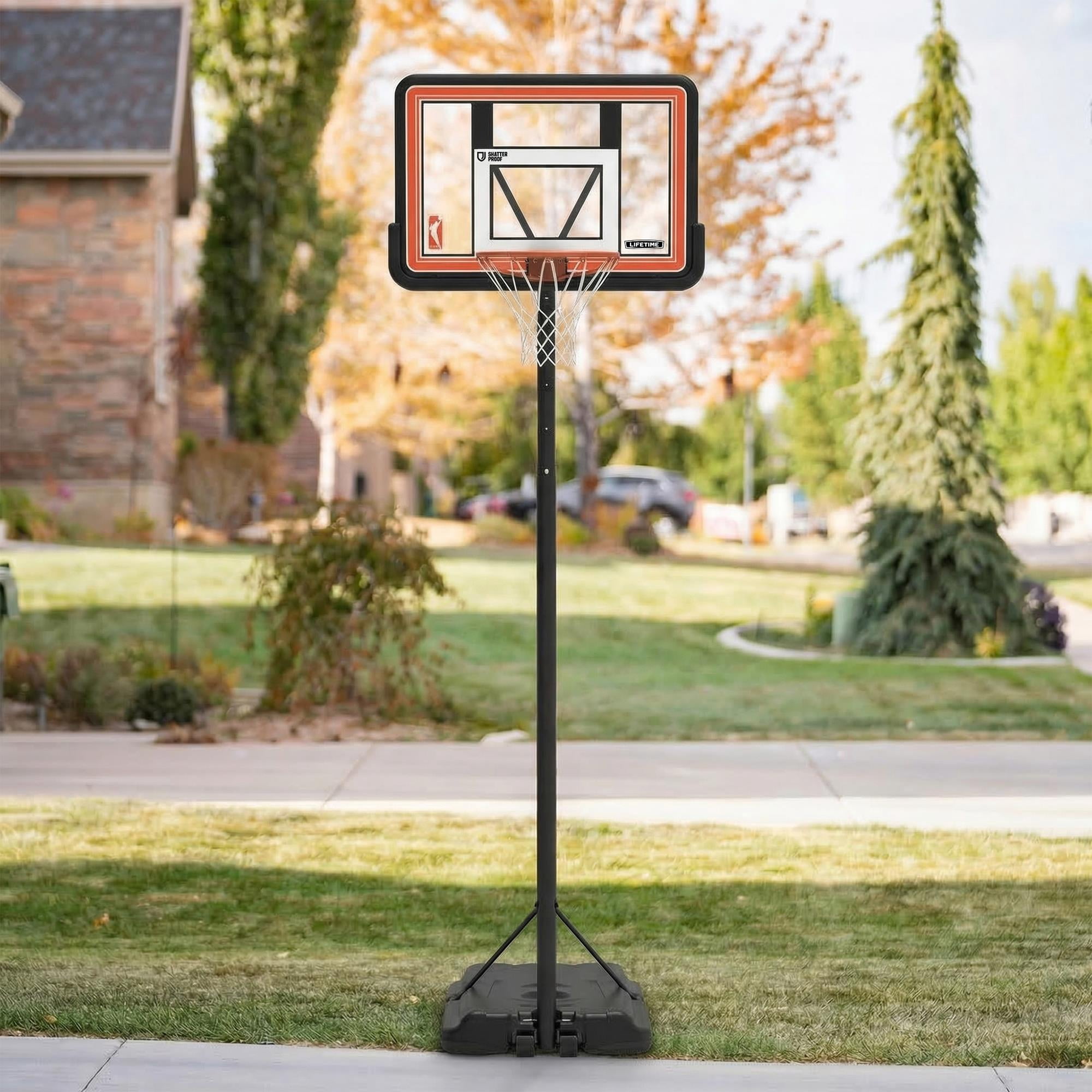Lifetime WNBA Branded 7.5ft - 10ft Adjustable Height 44" Polycarbonate Portable Basketball System (92107)