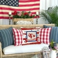 thumbnail image 4 of Dmlowu 4th of July Decorations Pillow Covers Comfortable Throw Pillow Covers Soft Warm 18x18 Pillow Cover for Living Room Bed Sofa, Patriotic Couch Pillow Covers for Independence Day, 4 of 6