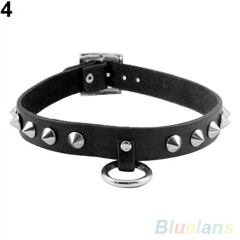 【Rosen Kreuz】RK RIVET CHOKER Women Gothic Collar Punk Cross Rivet Black Leather Choker