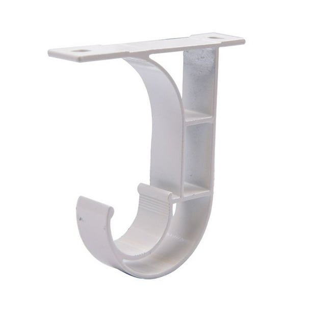 Naiovety 10 Uds. Soporte suspendido de techo montado en la parte varilla romana soporte único Base soporte accesorios de cortina Tratamientos de ventanas Blanco