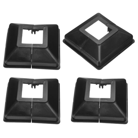 4 Pack Post Base Cover, 3.5x3.25 (Internal Size 1.25x1.25) Split Style Post Skirt, Porch Column Wrap for Post Fence Deck Cable Railing Baluster Stair Rails, Black