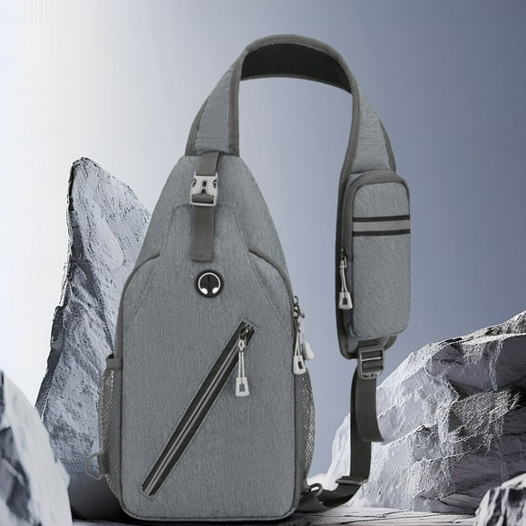 Mochila bandolera tipo bandolera para hombre, 38 x 20 x 8 cm, resistente al agua, con múltiples compartimentos para organizar todo, tira reflectante para seguridad nocturna, ideal para