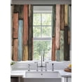 thumbnail image 2 of Vintage Wood Grains Sheer Curtains 63 Inch Length 2 Panels Set Window Treatments, Farmhouse Colorful Wooden Texture Rod Pocket Semi Curtains for Living Room/Bedroom/Kitchen Décor, 104"W x 63"L, 2 of 7
