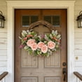 thumbnail image 6 of Front Door Spring Wreath With Artificial Green Leaves And Flowers For Indoor Outdoor Party Home Garden Wall Decor, 6 of 6
