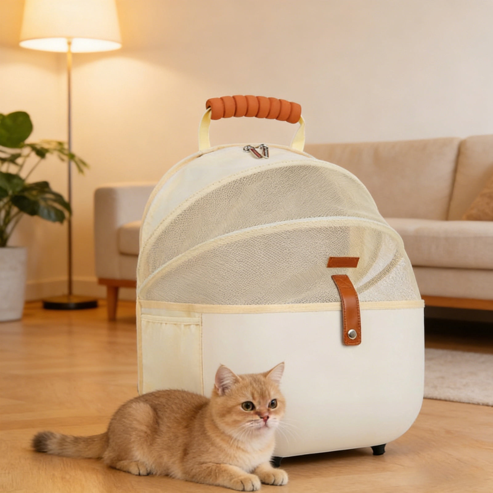 Pet Carrier Backpack Breathable Lightweight Travel Carrier for Cats Dogs with Safety Leash Hiking Outdoor Vet Trip Foldable Soft Sided Pet Carrier Home Travel Pet Bag Hiking Vet Trips Pet Travel Bag