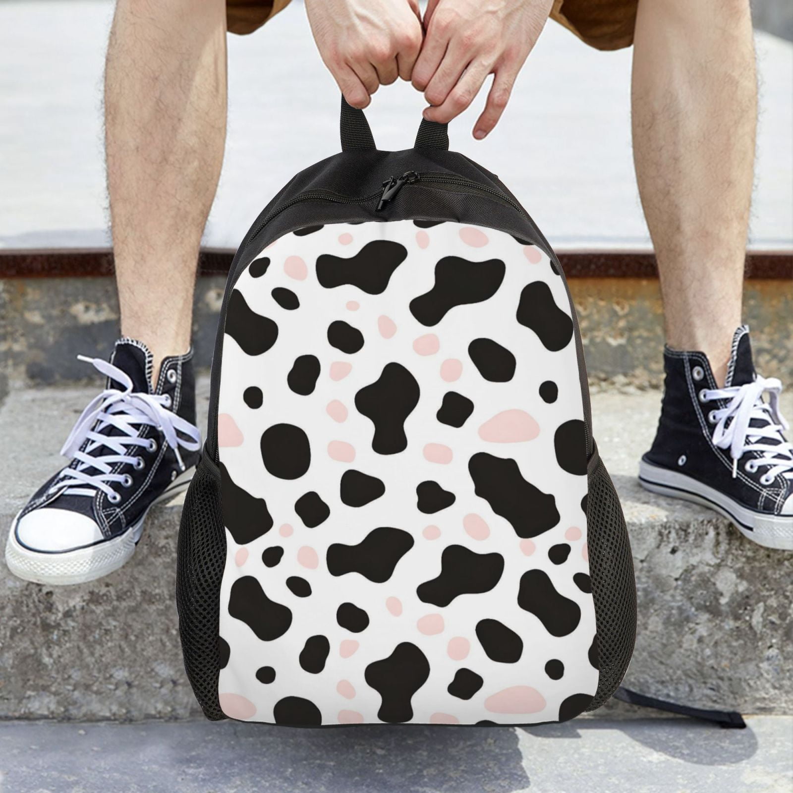Single Side Full Backpack 16.1×11.8×4.5in Large Capacity Breathable Shoulder Belt Leisure Simple And Strong Bearing Capacity Simple Cow-Print Pattern1_3