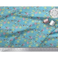 thumbnail image 2 of Soimoi Moss Georgette Fabric Sun,Ice Cream & Cocktail Summer Designs Print Fabric by The Yard 42 Inch Wide, 2 of 3