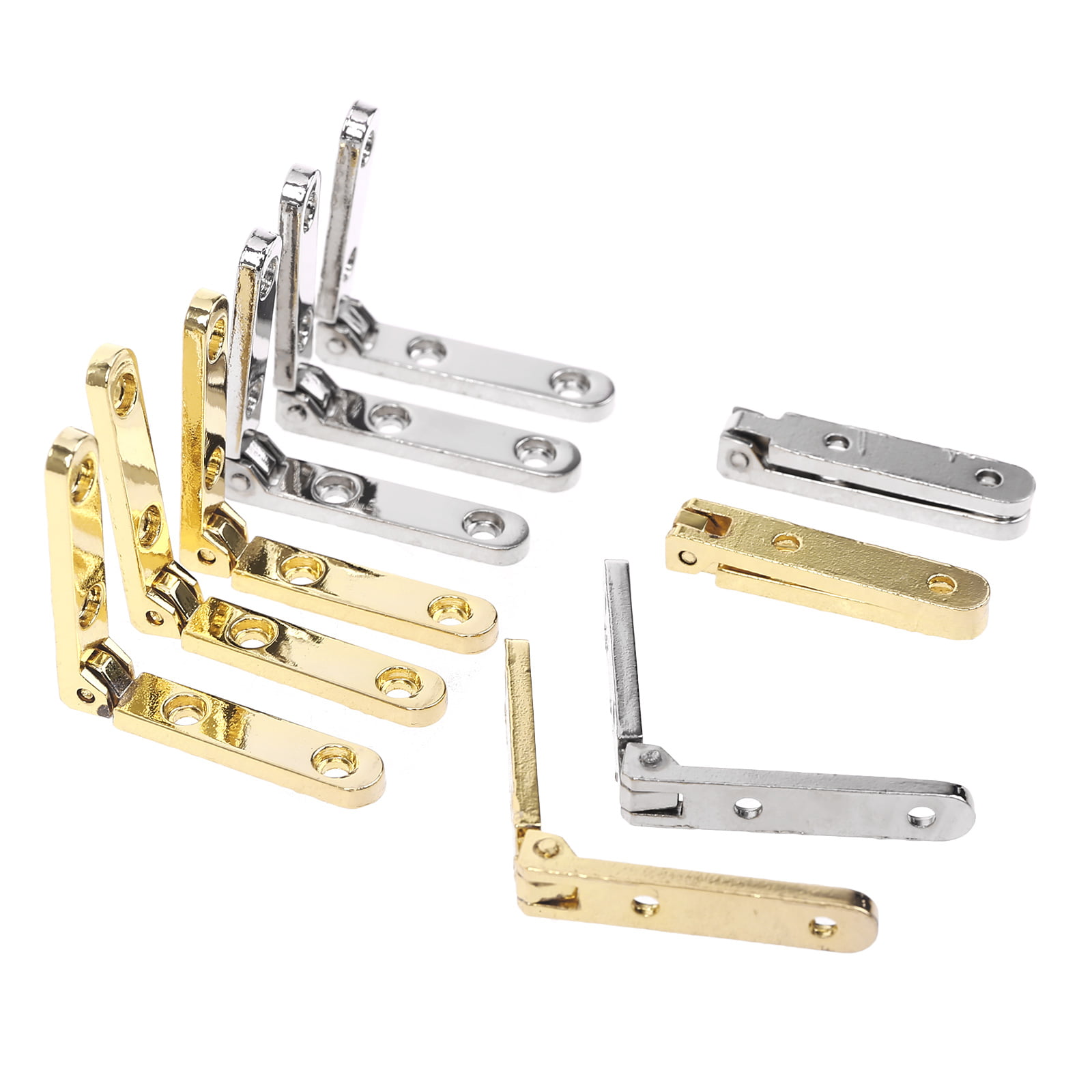 10Pcs/Bag 90 Degree Hinges Zinc Alloy Spring Hinge for Wooden Box Jewellery Case