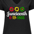 thumbnail image 4 of Inktastic Juneteenth 6-19-1865 with Flowers Women's Plus Size V-Neck T-Shirt, 4 of 5