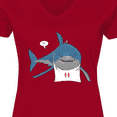 thumbnail image 4 of Inktastic Shark Dinner Women's V-Neck T-Shirt, 4 of 5
