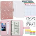 thumbnail image 1 of A6 Binder Zipper Bag Macaron Notebook Leather Pu Binder Cash Budget Ledger, 1 of 7