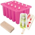 thumbnail image 1 of Molde para helados [10 cavidades] Bandeja para helados de silicona de grado alimenticio Caja para helados DIY sin BPA para helado Sorbete Paleta Accesorios de cocina - Rosa, 1 of 2