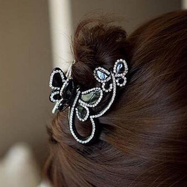 Acrílico para mujeres Hugo Clip de pelo garra mandíbula mariposa negro