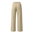 thumbnail image 4 of Ashyfjp Womens Solid Color Wide Leg Joggers Elastic Waistband Casual Trousers with Side Hand Pockets and Decorative Seams Versatile Commuting Wear, Size (S-3XL), 4 of 6