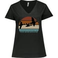 thumbnail image 3 of Inktastic Duck Hunting Retro Sunset Hunter Gift Women's Plus Size V-Neck T-Shirt, 3 of 5