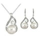 thumbnail image 1 of Silver Pearl Rhinestone Set Collar de perlas Pendientes Set de perlas de imitación de boda de cristal collar de novia Pendientes de regalo para las mujeres, 1 of 8